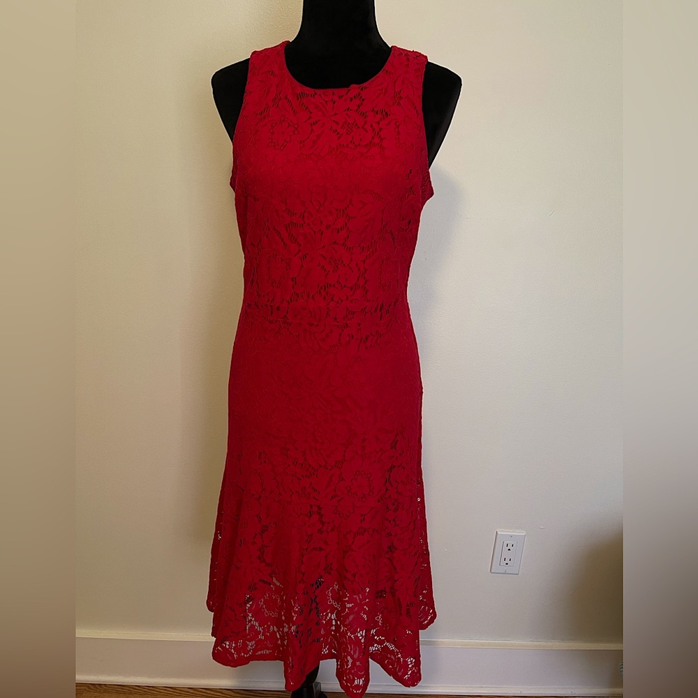 ABS red lace dress. Size 6